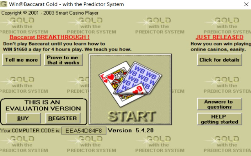 Công cụ hack Win@Baccarat Gold with the Predictor System